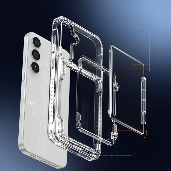 Etui do Samsung Galaxy S24+ Plus, Card Holder, przezroczyste