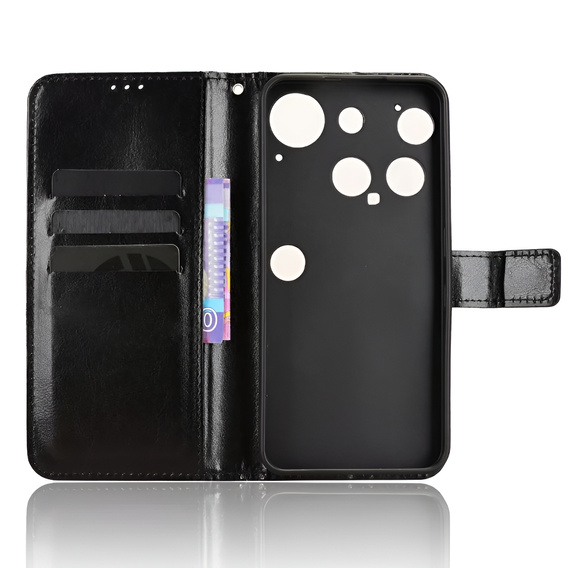 Etui z klapką do Nothing Phone 3 5G, Crazy Horse Wallet, czarne