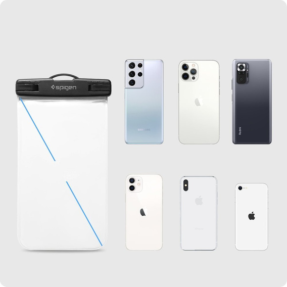 Wodoszczelne etui Spigen A601 Universal Waterproof Case 2-Pack – przezroczyste