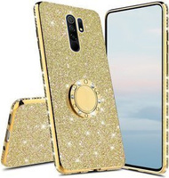 Etui do Xiaomi Redmi 9, Bling brokat, Złote