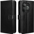 Etui z klapką do Realme GT 6 / 6T, Crazy Horse Wallet, czarne