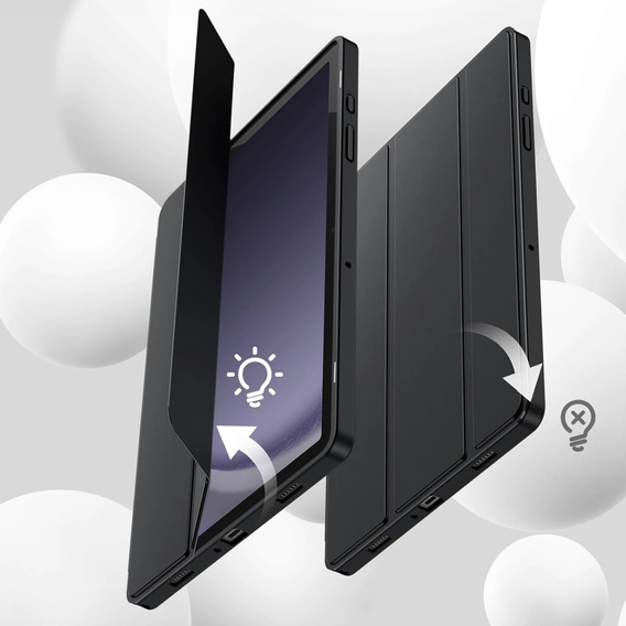 Etui z klapką do Samsung Galaxy Tab A11+, Tri-fold, czarne