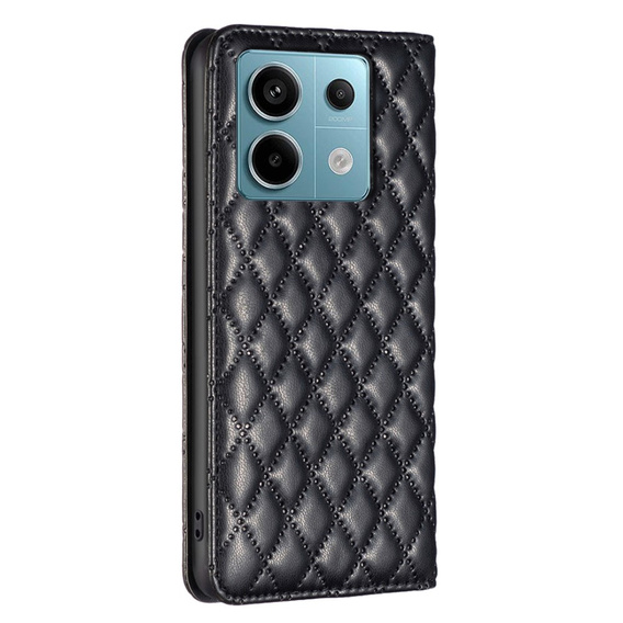 Etui z klapką do Xiaomi Redmi Note 13 Pro 4G / Xiaomi Redmi Note 14S / Xiaomi Poco M6 Pro 4G, Wallet, BINFEN COLOR, czarne