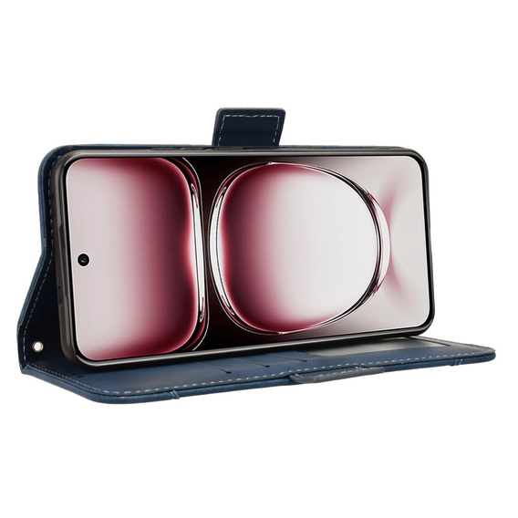 Etui z klapką do Oppo Reno 12, Card Slot, granatowe