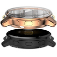 2w1 Etui z Osłoną Silikonową na ekran do Garmin Venu 2 Plus, Różowe złoto