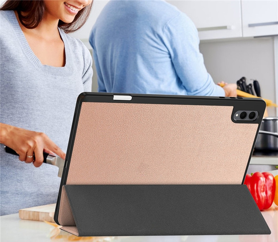 Etui do Samsung Galaxy Tab S11 Ultra, Smartcase z miejscem na rysik, różowe złoto