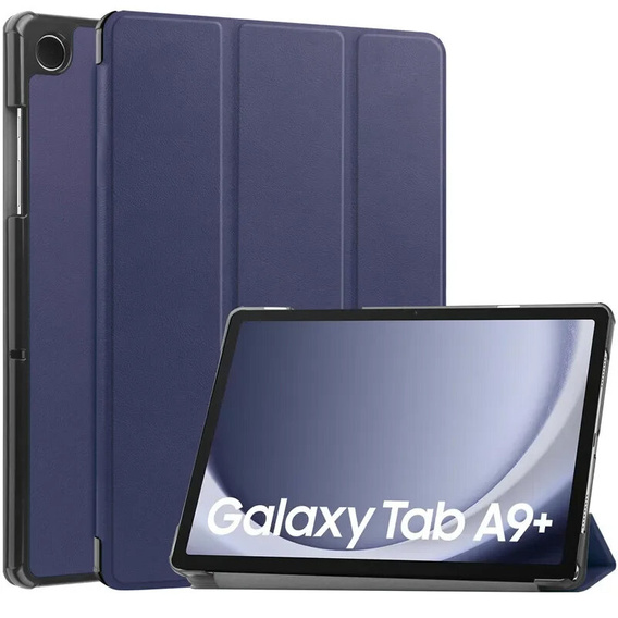 Etui do Samsung Galaxy Tab A9+, Lite Tri-fold, z miejscem na rysik, granatowe