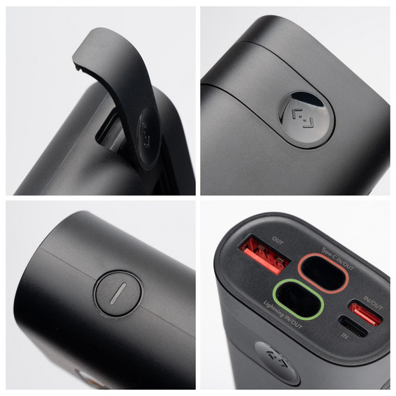 Powerbank Forcell F-Energy F10K4 PD QC3.0 3A 22,5W 10000 mAh kompatybilny z Apple Watch - czarny