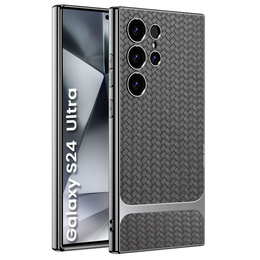 Etui do Samsung Galaxy S24 Ultra, GKK Woven Leather, szare