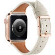 Pasek Skórzany do Apple Watch 1/2/3/4/5/6/7/8/9/10/11/SE Ultra 1/2/3 42/44/45/46/49mm, Beżowy