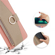 Etui z klapką do Samsung Galaxy A56 5G, Wallet Zipper Pocket, z lusterkiem, różowe