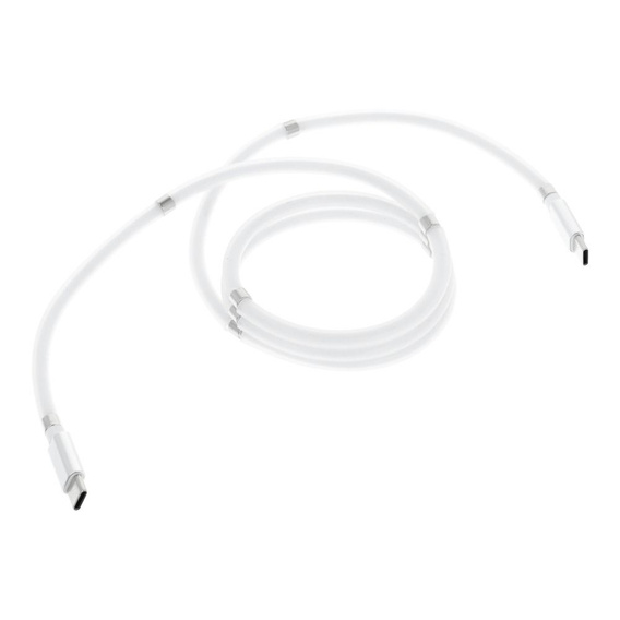Magnetyczny kabel USB Type-C do Type-C 60W, 3A, 100cm, White