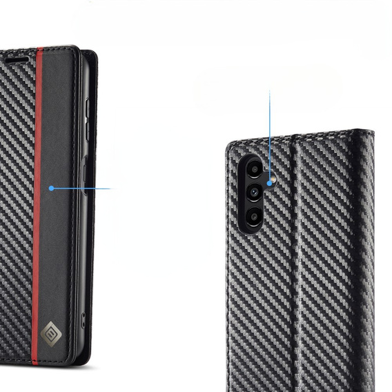 Etui z klapką do Samsung Galaxy A36 5G, Carbon LC.IMEEKE, czarne