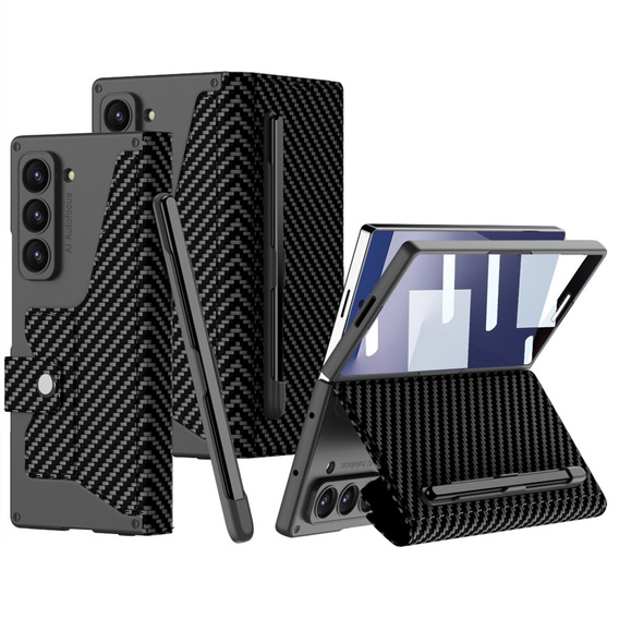 Etui portfelowe z klapką do Samsung Galaxy Z Fold 7 5G – carbon czarne