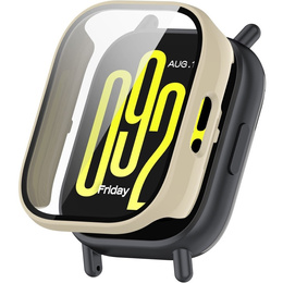 2w1 Etui + Szkło Hartowane do Xiaomi Redmi Watch 5 Lite, Beżowe