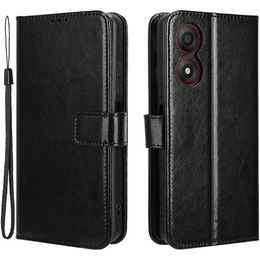 Etui z klapką do ZTE Blade A34, Crazy Horse Wallet, czarne