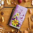 Etui z klapką do Xiaomi Redmi 13C / Poco C65, Wallet, Butterfly & Flowers fioletowe