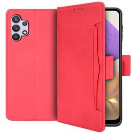 Etui z klapką do Samsung Galaxy A32 5G, Card Slot, czerwone