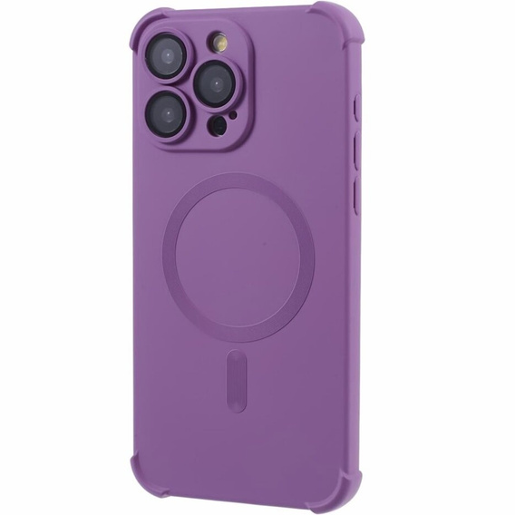 Etui silikonowe do iPhone 15 Pro Max, Magnetic, do MagSafe, fioletowe