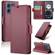 Etui do Motorola Edge 60 / 60 Fusion, ERBORD Glossy Litchi, portfel z klapką, czerwone