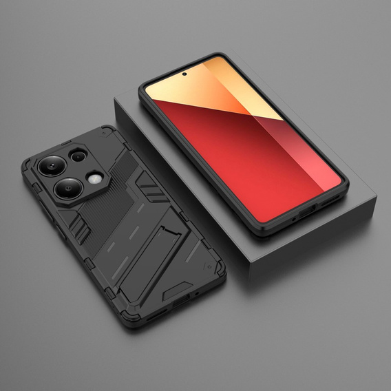 Etui do Xiaomi Redmi Note 13 Pro 4G / Xiaomi Redmi Note 14S / Xiaomi Poco M6 Pro 4G, Military kickstand, czarne