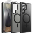 Zestaw Etui do Samsung Galaxy S25 Ultra, do MagSafe, ERBORD Matt Case, czarny + 3x Szkło na ekran