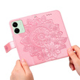 Etui z klapką do Xiaomi Redmi 13C / Poco C65, Mandala, różowe