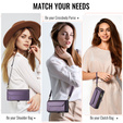 Etui CASEME do Samsung Galaxy S25 FE, RFID Leather Wallet, z paskiem na ramię, fioletowe