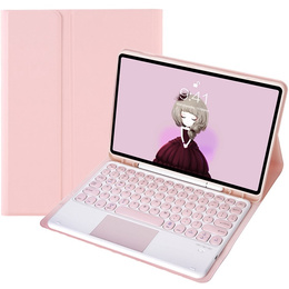 Etui z klawiaturą do Samsung Galaxy Tab S6 Lite 10.4" 2020/2022/2024, Touchpad Pen Slot, różowe rose gold