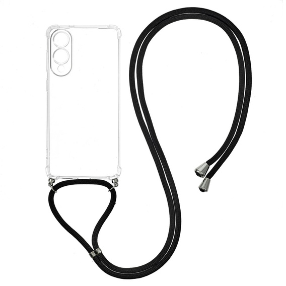 Etui ze smyczą do Samsung Galaxy S25 Edge, przezroczyste
