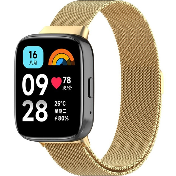 Pasek Bransoleta Milanese do Xiaomi Redmi Watch 3 Active, Złota