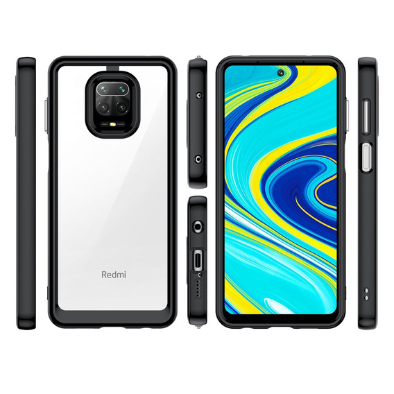 Etui do Xiaomi Redmi Note 9S / 9 Pro / 9 Pro Max, Fusion Hybrid, przezroczyste / czarne