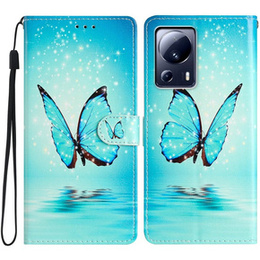 Etui z klapką do Xiaomi 13 Lite, Wallet, Butterfly niebieskie