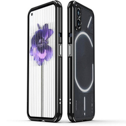 Etui do Nothing Phone 2a, Armor Bumper, z osłoną obiektywu, czarne / srebrne