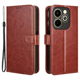 Etui z klapką do Infinix Hot 40i, Crazy Horse Wallet, brązowe