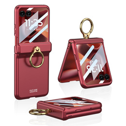 Etui GKK z podstawką i ochroną zawiasu do Motorola Razr 60 Ultra 5G – czerwone