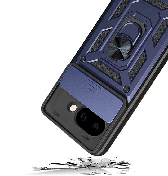 Etui pancerne do Google Pixel 9A, CamShield Slide, niebieskie