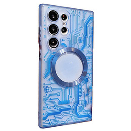 Etui do Samsung Galaxy S23 Ultra, do MagSafe, płytka drukowana, Niebieskie