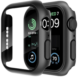 2w1 Etui + Szkło Hartowane do Apple Watch 7/8/9 45mm, Czarne