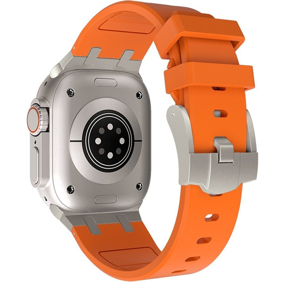 Pasek Silikonowy do Apple Watch 1/2/3/4/5/6/7/8/9/10/11/SE Ultra 1/2/3 42/44/45/46/49mm, Pomarańczowy