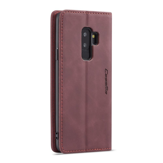 Etui CASEME do Samsung Galaxy S9 Plus, Leather Wallet Case, bordowe