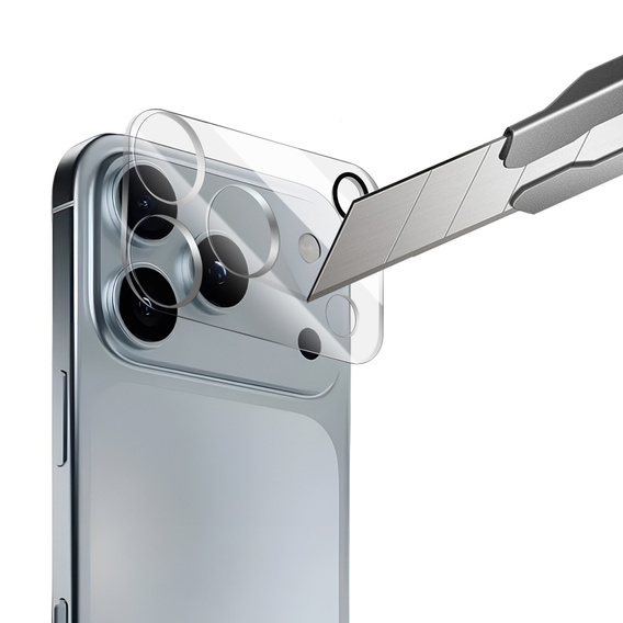 2x Szkło hartowane ERBORD na wyspę aparatów do iPhone 17 Pro Max, przezroczyste