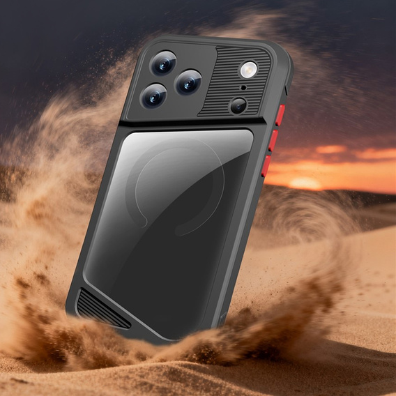 Etui Wodoodporne IP68 do iPhone 17 Pro Max, SHELLBOX GTM MagSafe, czarne