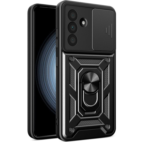 Etui pancerne do Samsung Galaxy A56 5G, CamShield Slide, czarne + Szkło Hartowane 9H