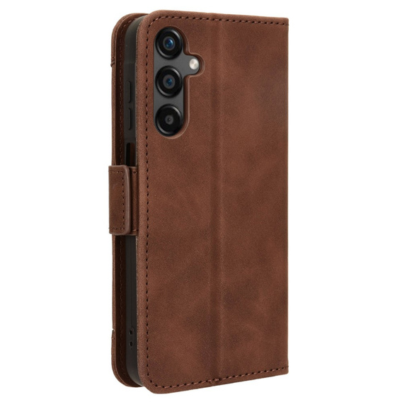 Etui z klapką do Samsung Galaxy M55 5G, Card Slot, brązowe