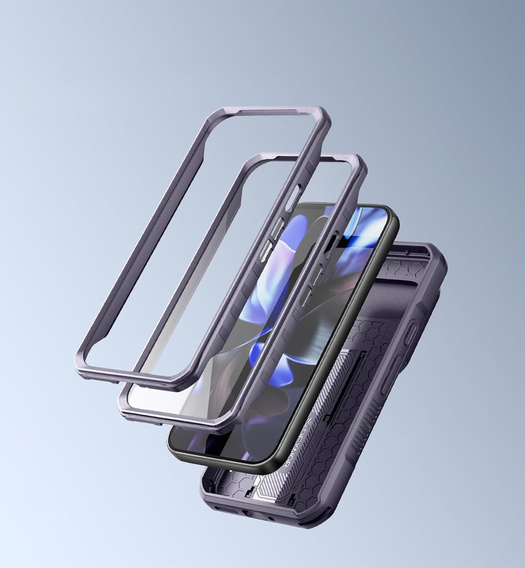 Etui pancerne do Google Pixel 10 Pro XL, Dexnor Full Body (Two Frames) - fioletowe