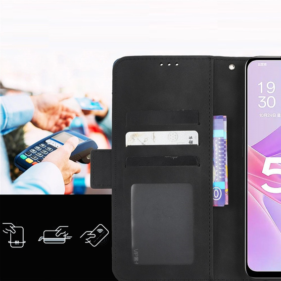 Etui z klapką do Honor Magic 5 Lite 5G, Card Slot, czarne