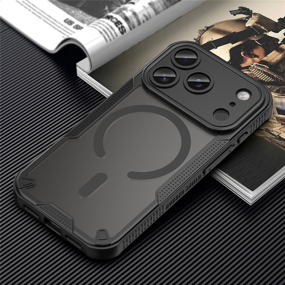 Etui pancerne do iPhone 17 Pro Max, do MagSafe, czarne
