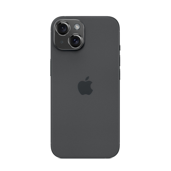 2x Szkło + szybka na aparat czarna do iPhone 15 Plus, ERBORD Hartowane 9H