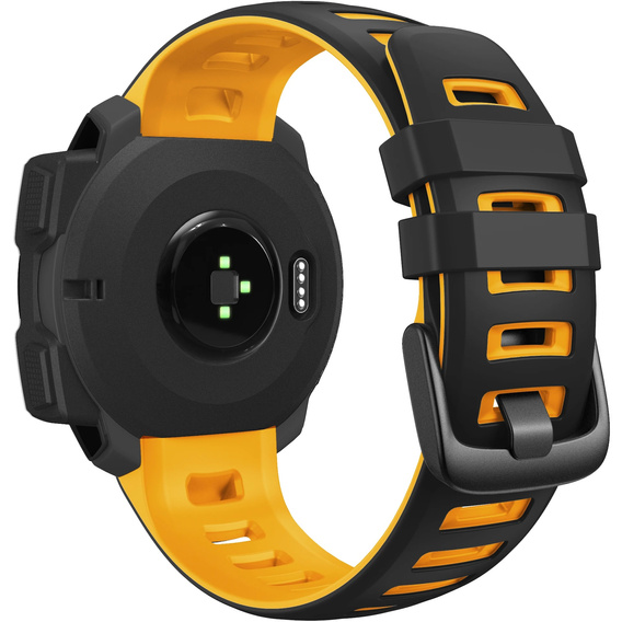 Pasek silikonowy dwukolorowy do Garmin Instinct – pomarańczowo-czarny